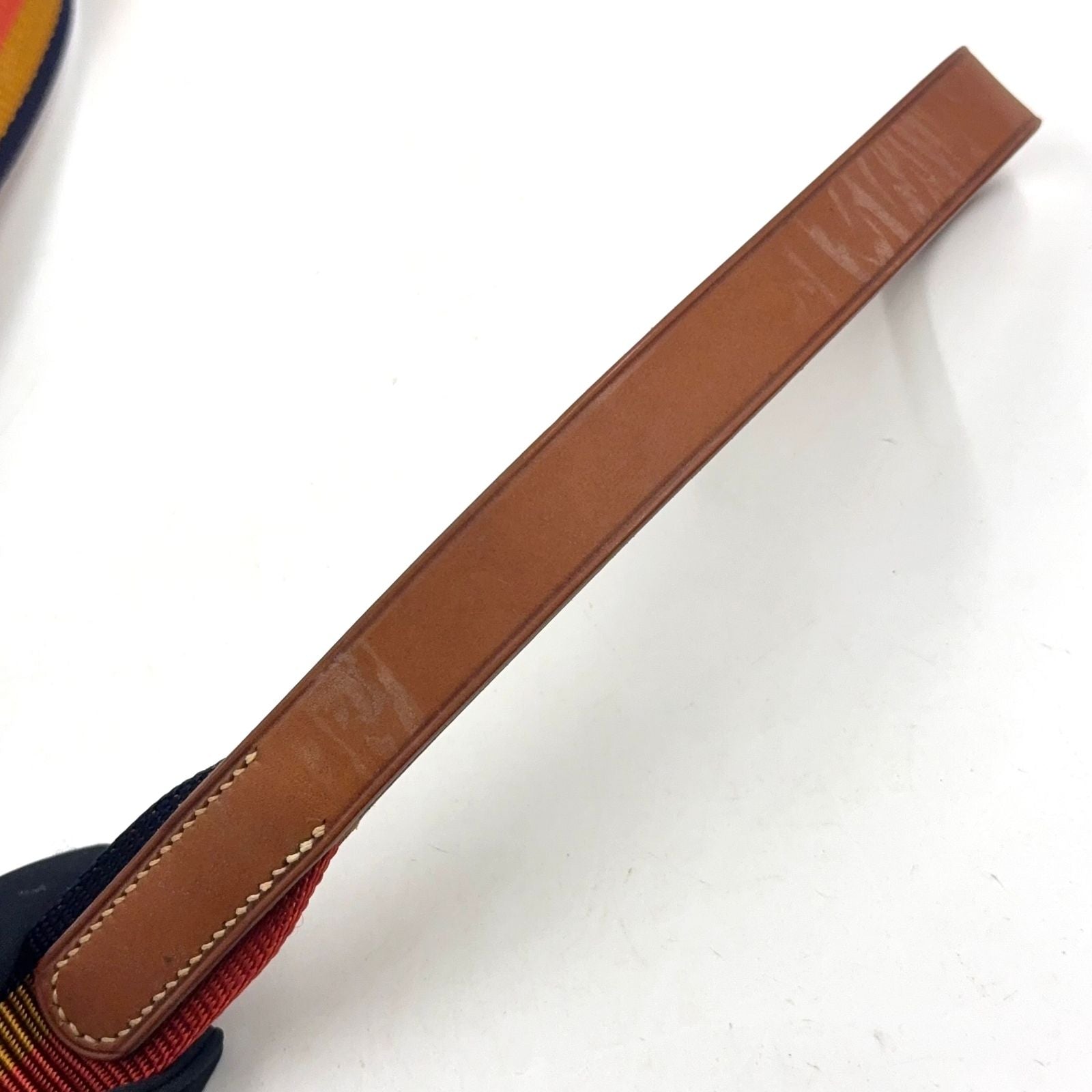 Hermes Leather Nylon Brown Multicolor Pet Leash Dog — view 7