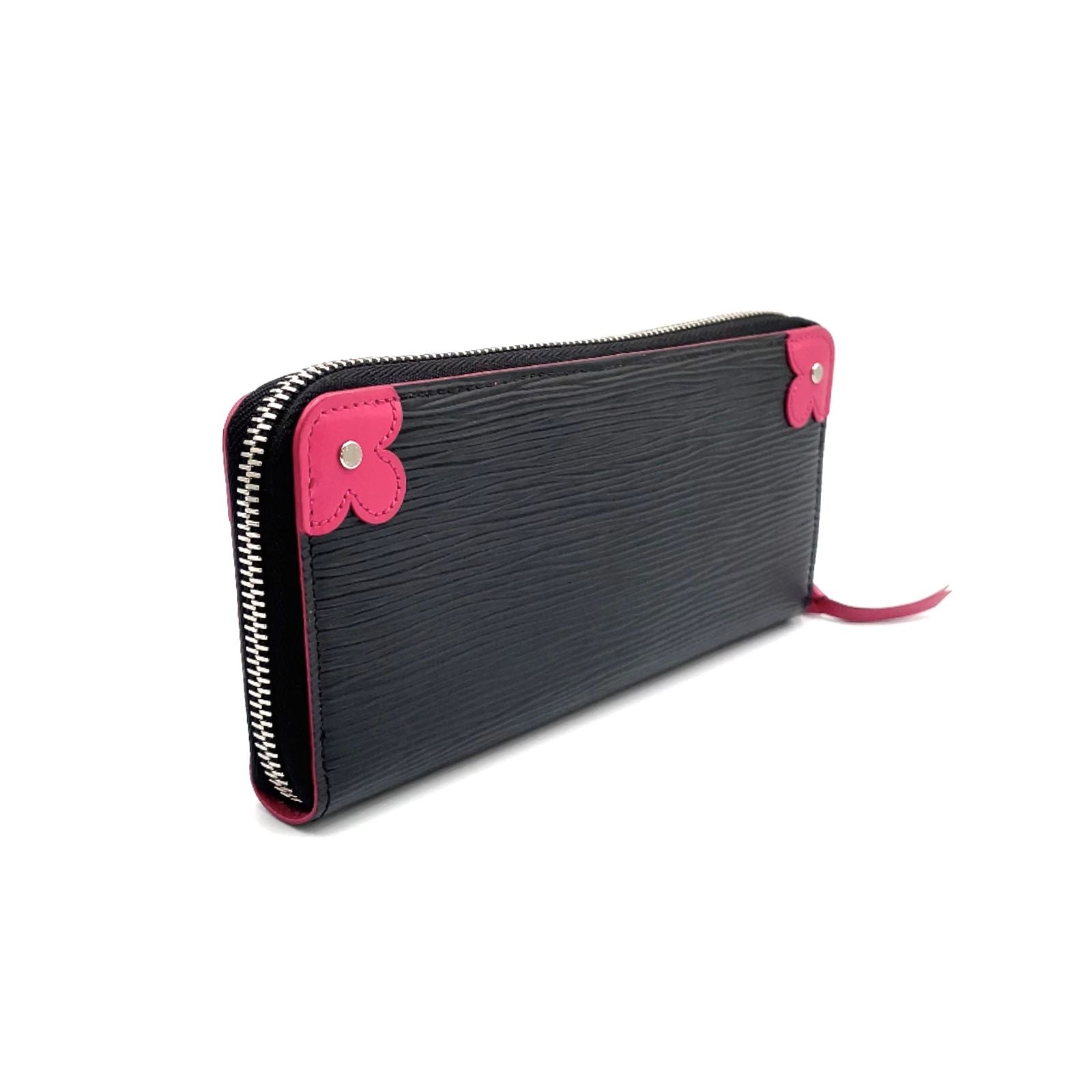 Louis Vuitton Portefeuille Clemence Leather Pink Black Wallet Silver — view 2