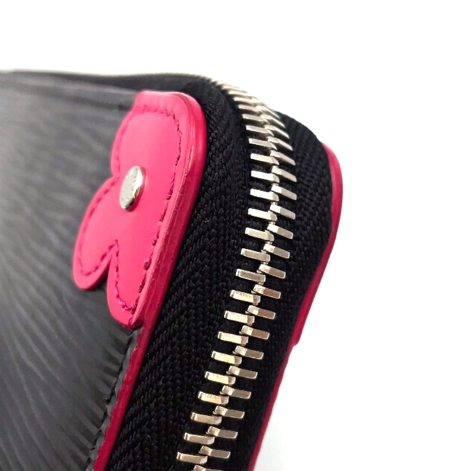 Louis Vuitton Portefeuille Clemence Leather Pink Black Wallet Silver — view 7