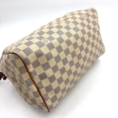 Louis Vuitton Speedy 30 Damier Azur Off White Light Brown Handbag Gold — view 5