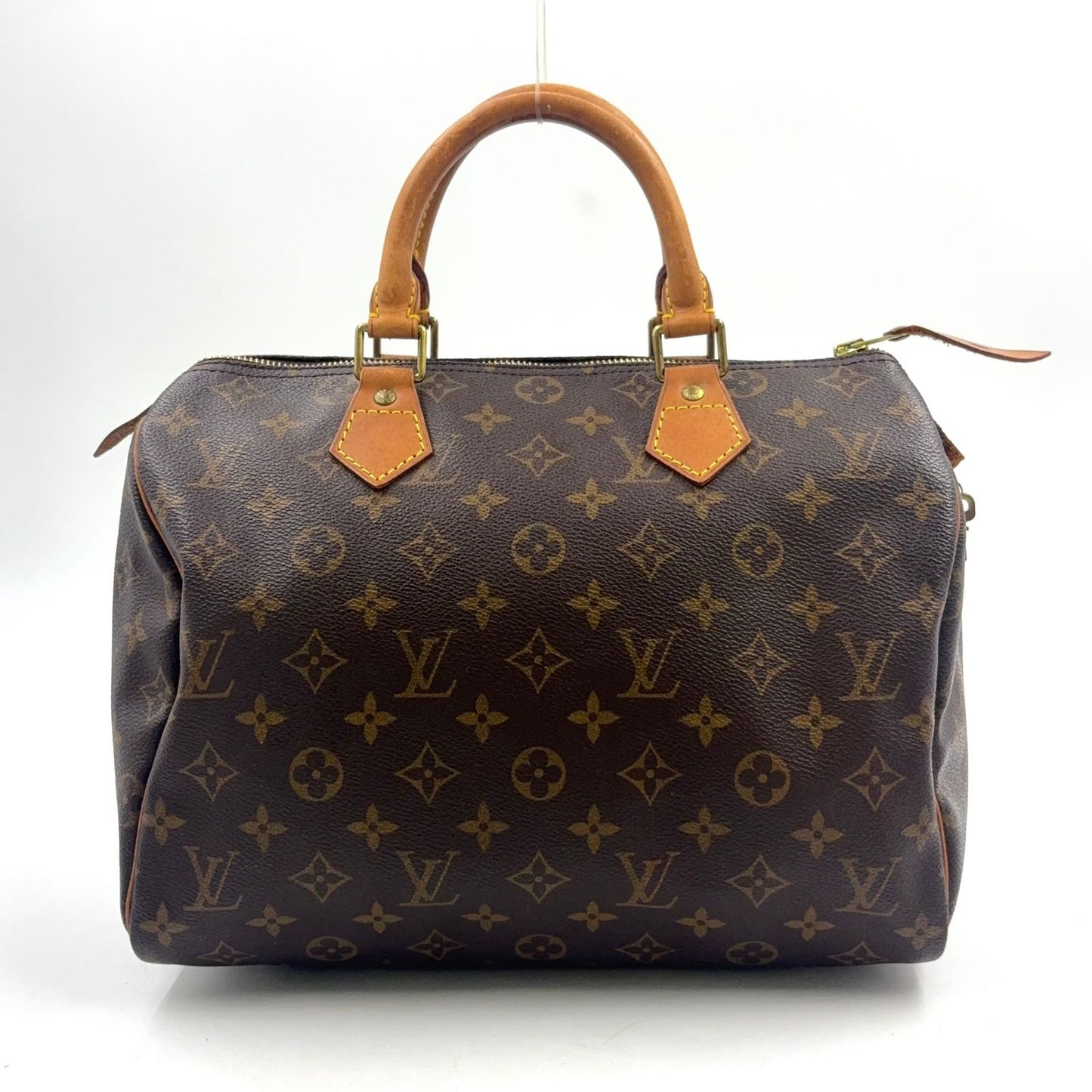 Louis Vuitton Speedy 30 Monogram Leather Brown Light Handbag Gold