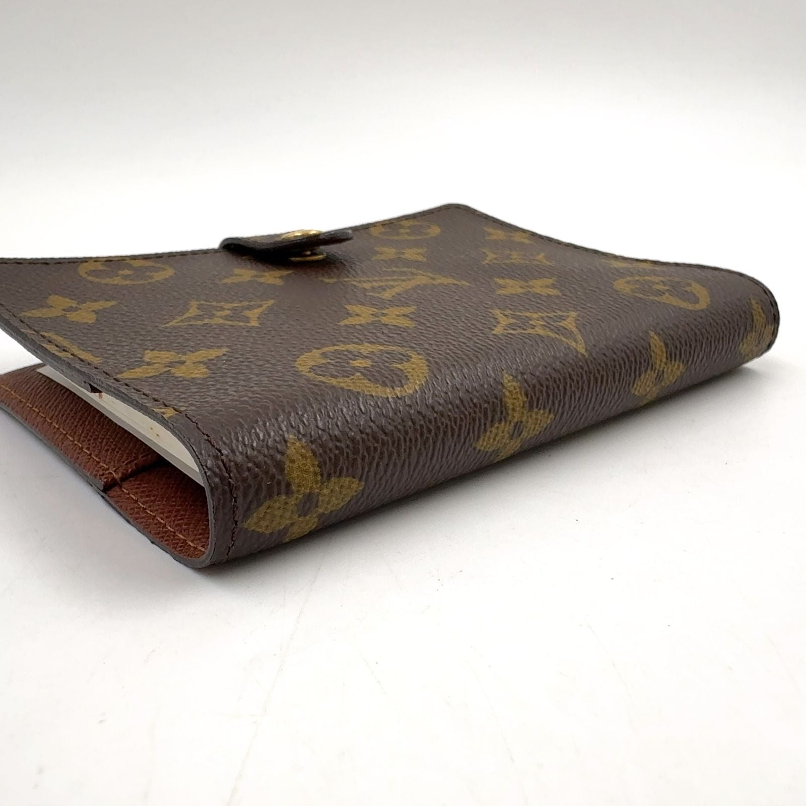 Louis Vuitton Agenda PM Monogram Leather Brown Pocket Bookcover Gold — view 6