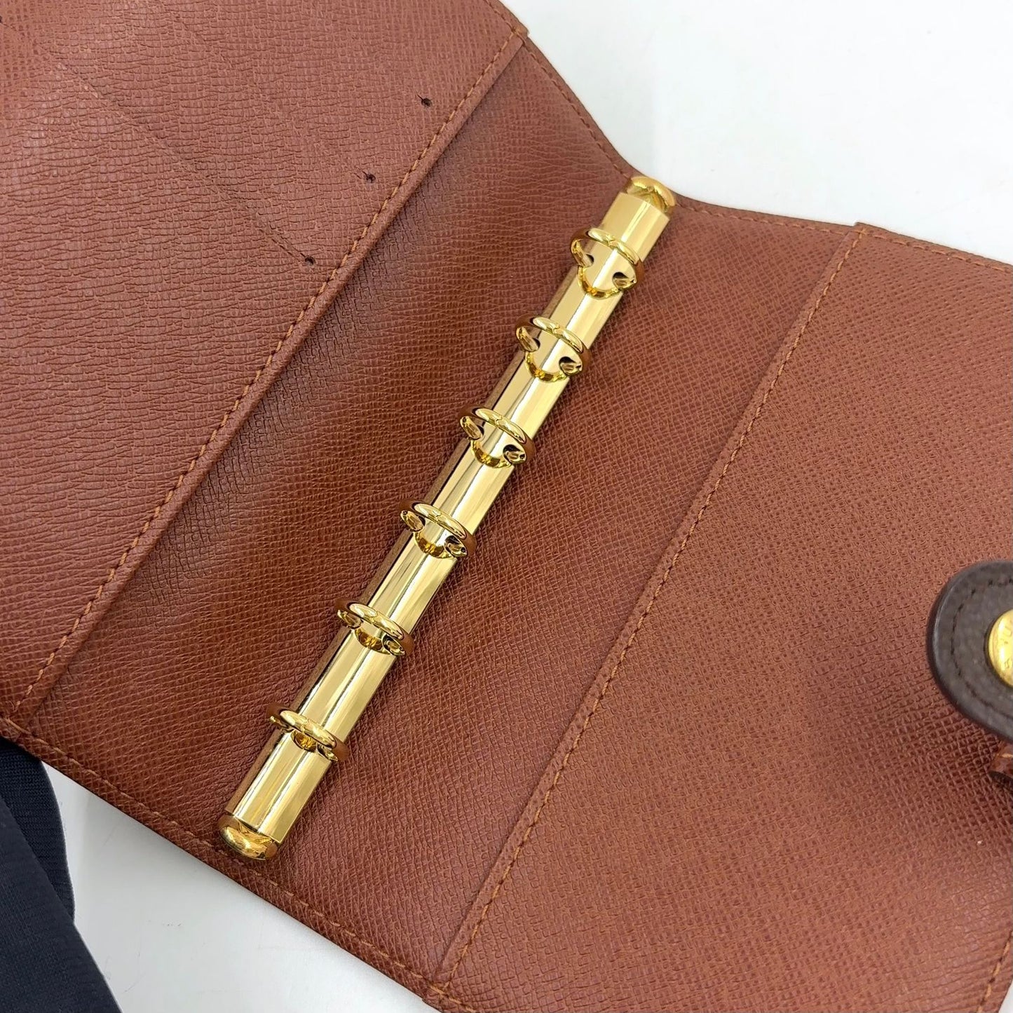 Louis Vuitton Agenda PM Monogram Leather Brown Pocket Bookcover Gold — view 8