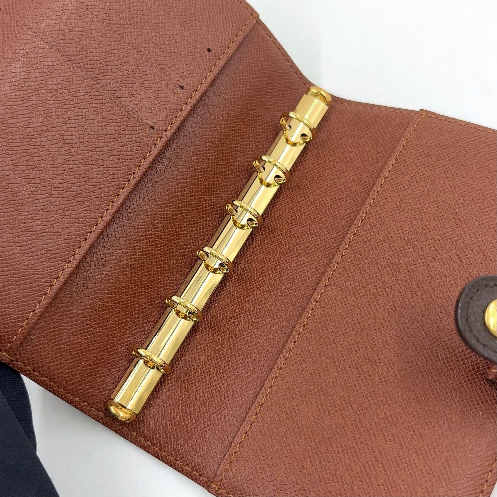 Louis Vuitton Agenda PM Monogram Leather Brown Pocket Bookcover Gold — view 8