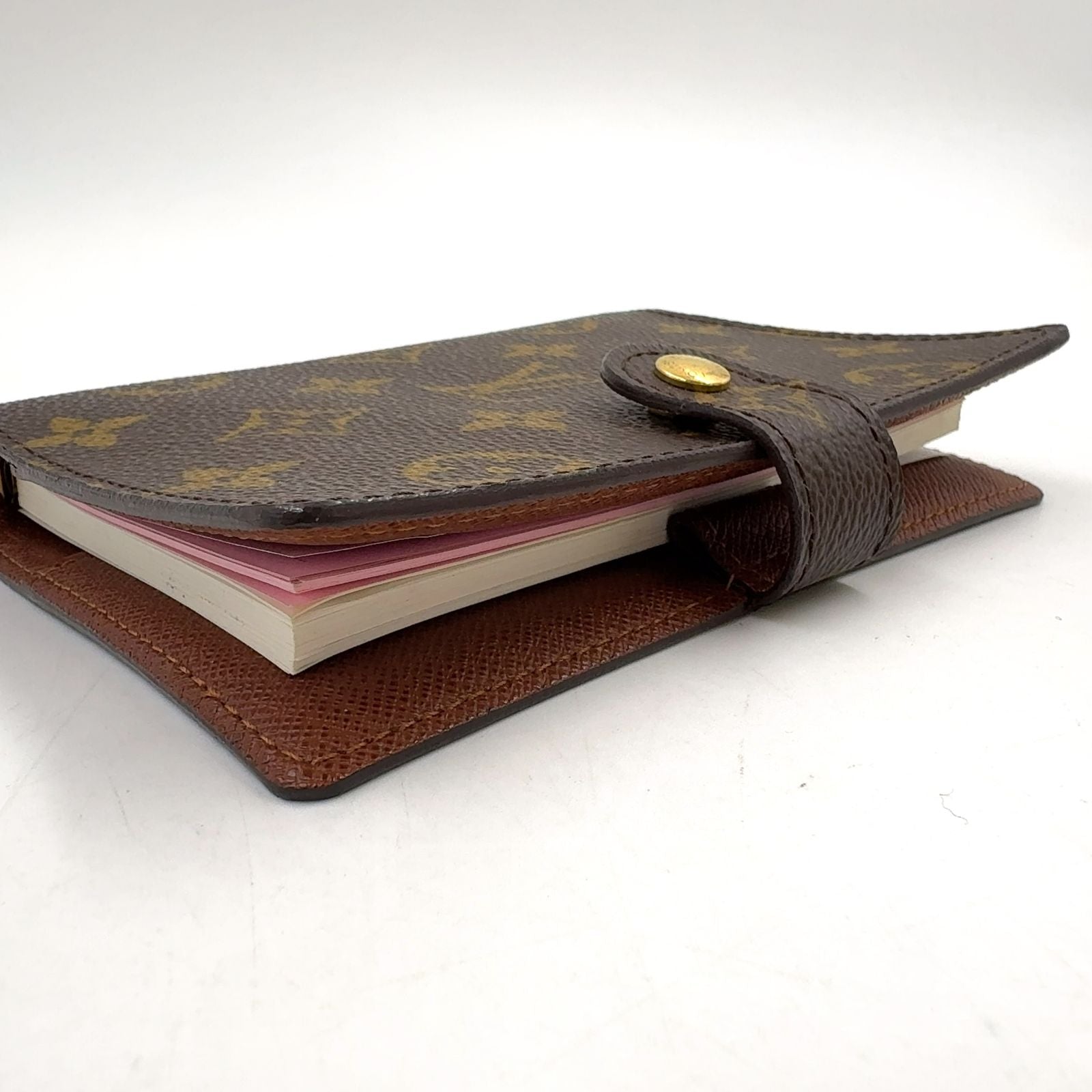 Louis Vuitton Agenda PM Monogram Leather Brown Pocket Bookcover Gold — view 5