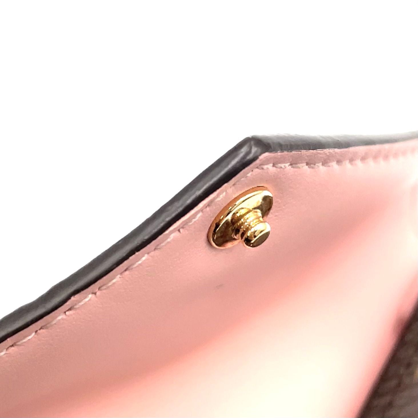 Louis Vuitton Portefeuille Correspondence Leather Brown Lightpink Tri Foldwallet — view 9