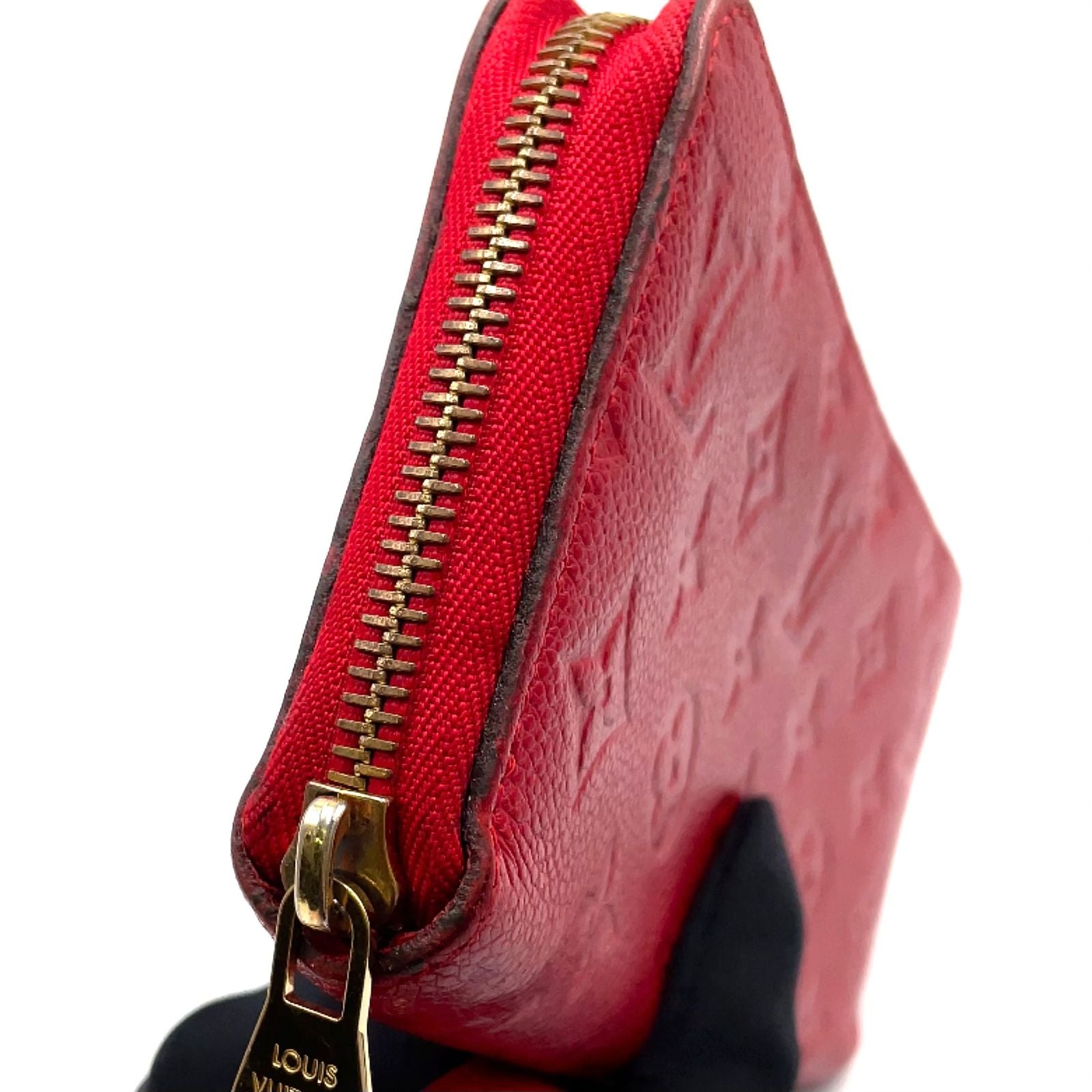 Louis Vuitton Zippy Wallet Monogram Empreinte Leather Red Round Gold — view 5