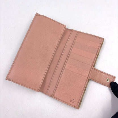 Gucci GG Canvas Hook Leather Beige Lightpink Wallet Gold — view 3