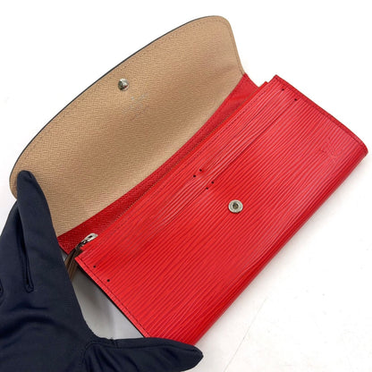 Louis Vuitton Portefeuille Emily Leather Red Wallet Silver — view 3