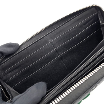 Gucci la Logo Leather Green Black Wallet Silver — view 9