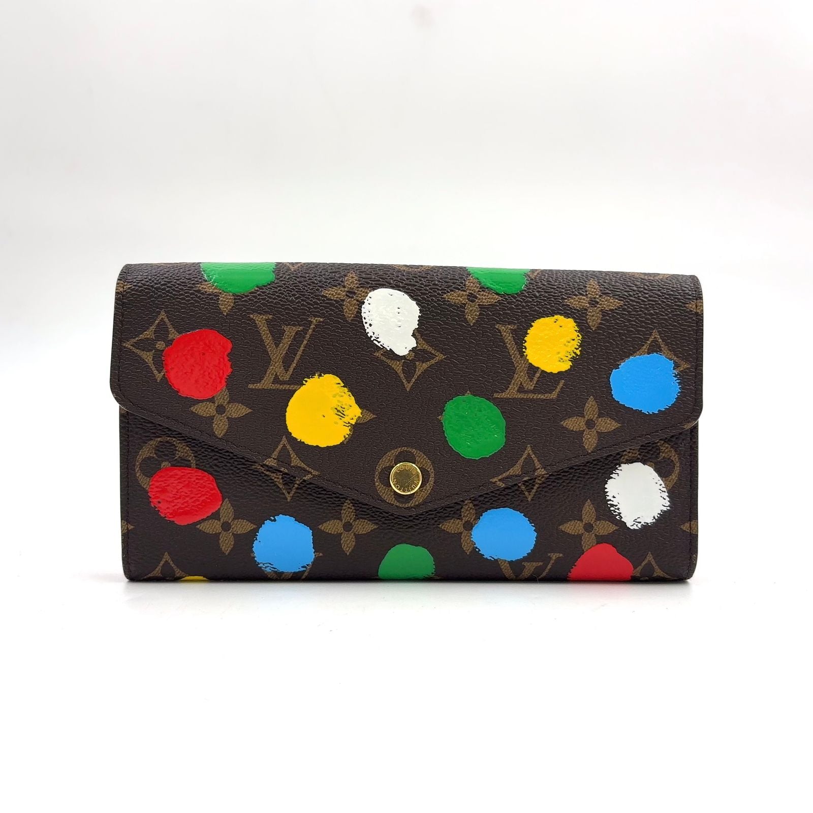 Louis Vuitton LV YK Portefeuille Sarah NM Correspondence Leather Brown Multicolo