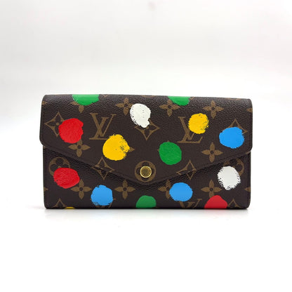 Louis Vuitton LV YK Portefeuille Sarah NM Correspondence Leather Brown Multicolo