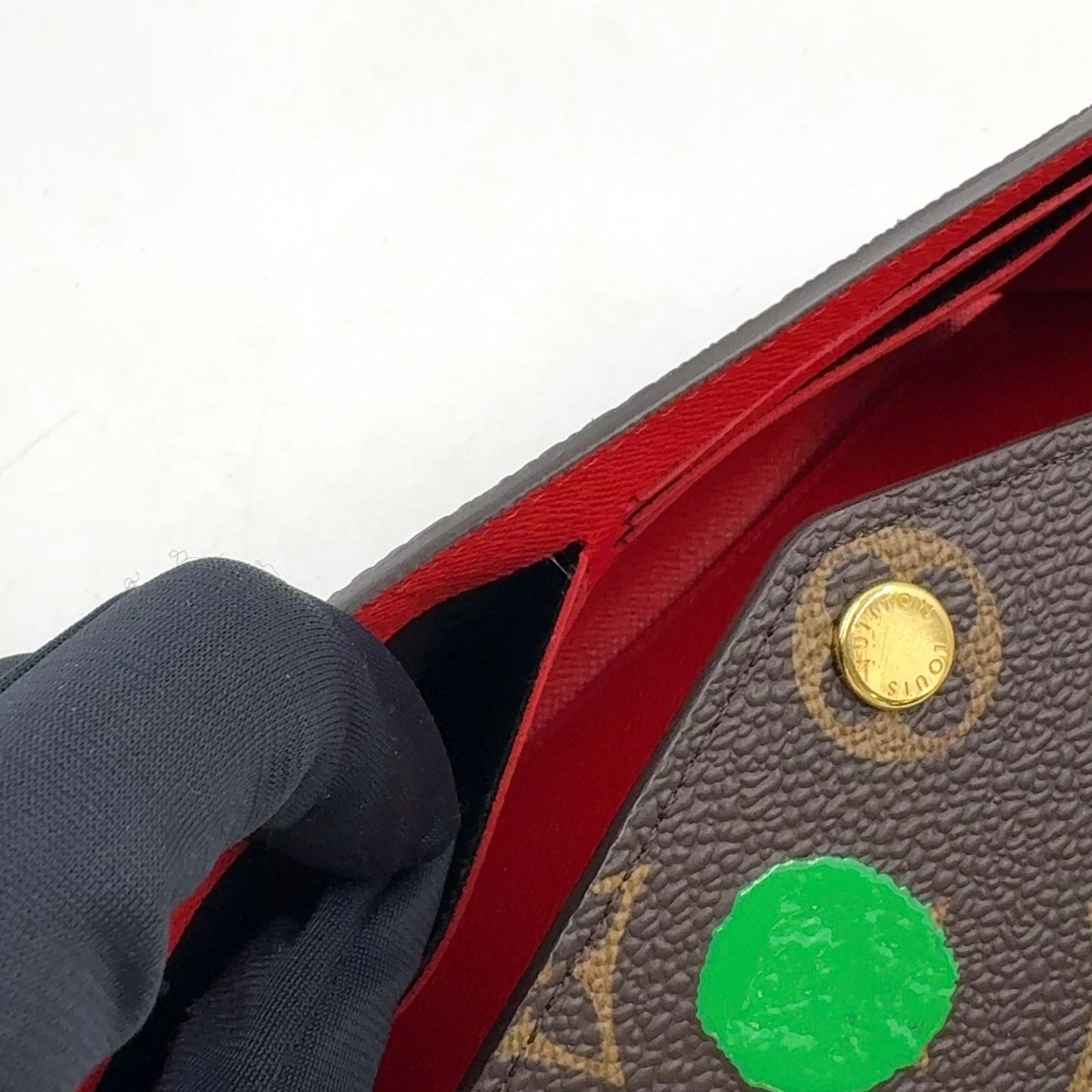 Louis Vuitton LV YK Portefeuille Sarah NM Correspondence Leather Brown Multicolo — view 9