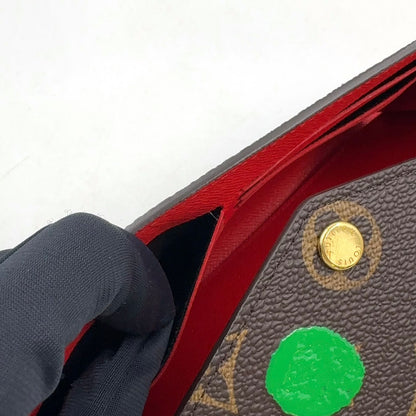 Louis Vuitton LV YK Portefeuille Sarah NM Correspondence Leather Brown Multicolo — view 9