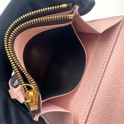 Louis Vuitton Portefeuille Emily Compact Correspondence Leather Brown Lightpink — view 7