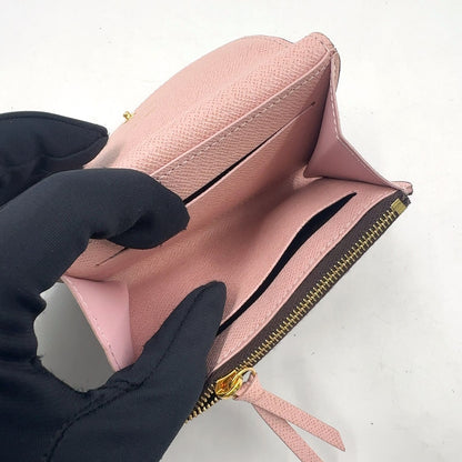 Louis Vuitton Portefeuille Emily Compact Correspondence Leather Brown Lightpink — view 3