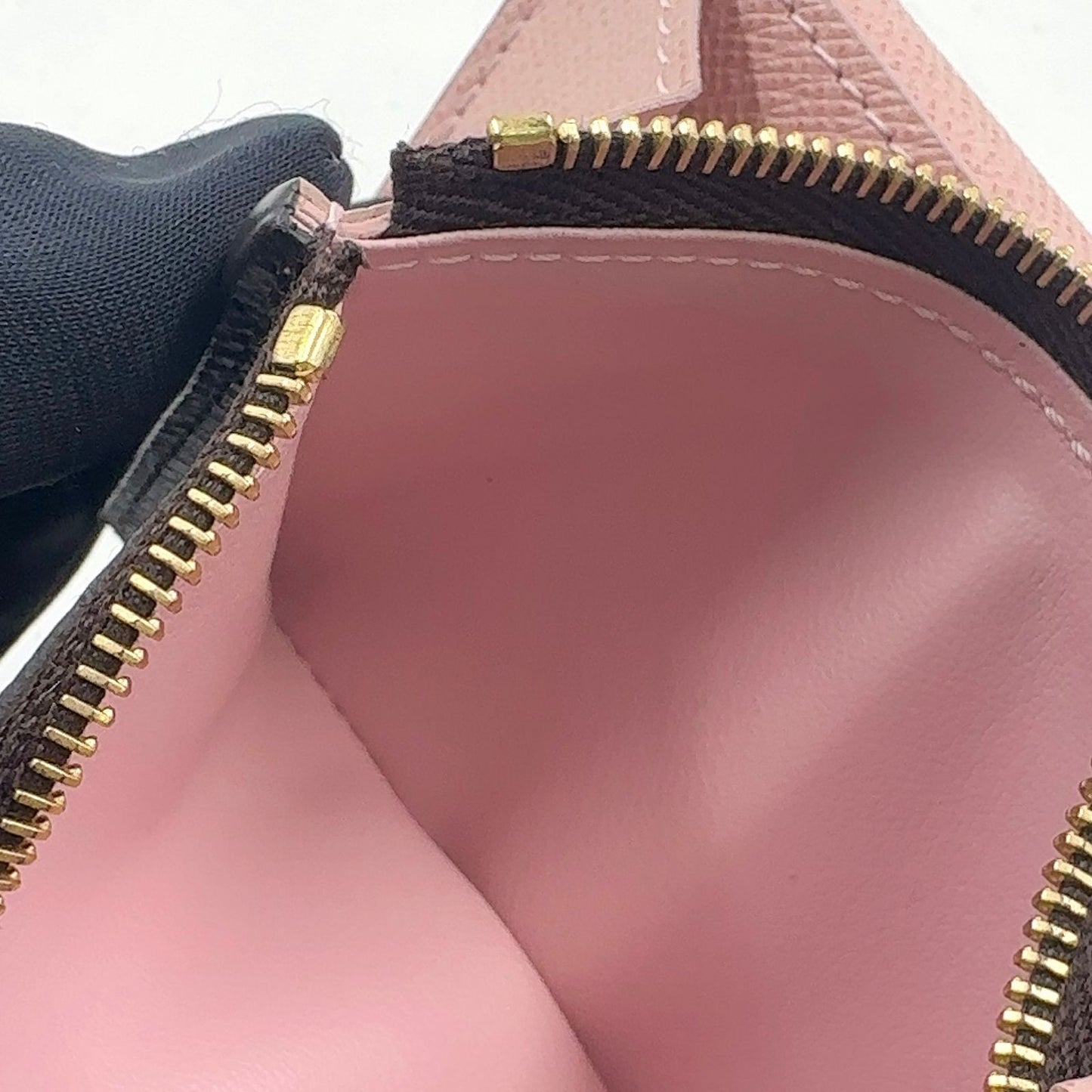 Louis Vuitton Portefeuille Emily Compact Correspondence Leather Brown Lightpink — view 6