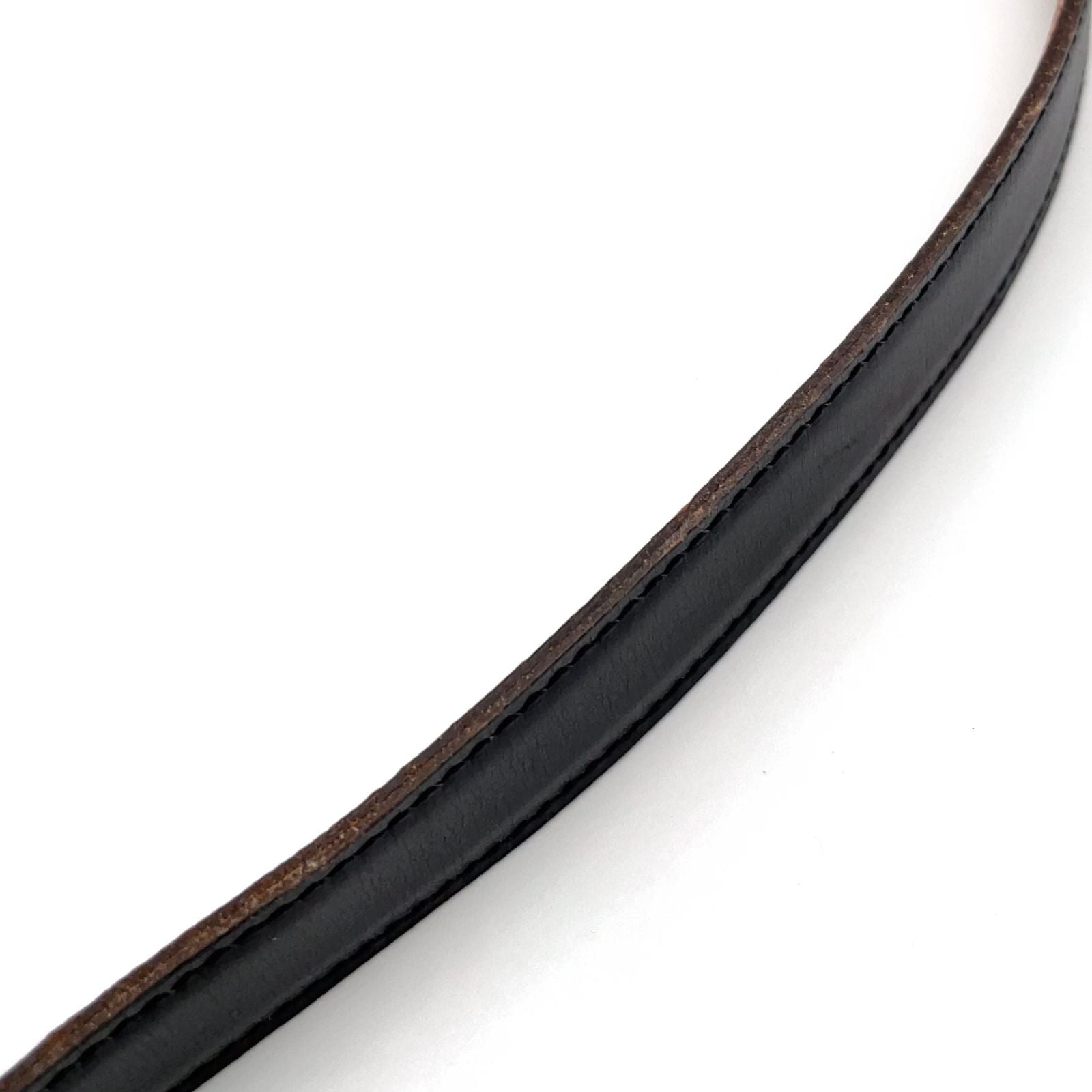 Hermes Constance Buckle Leather Metal Silver Black Belt — view 6