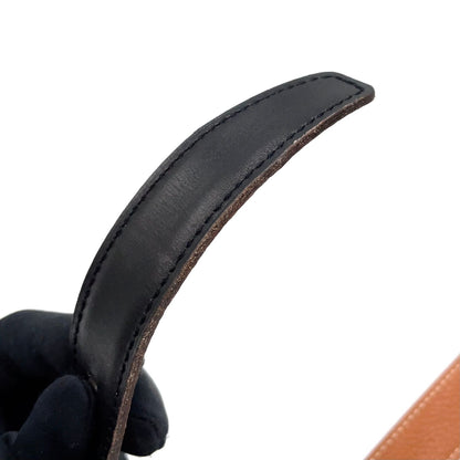 Hermes Constance Buckle Leather Metal Silver Black Belt — view 7