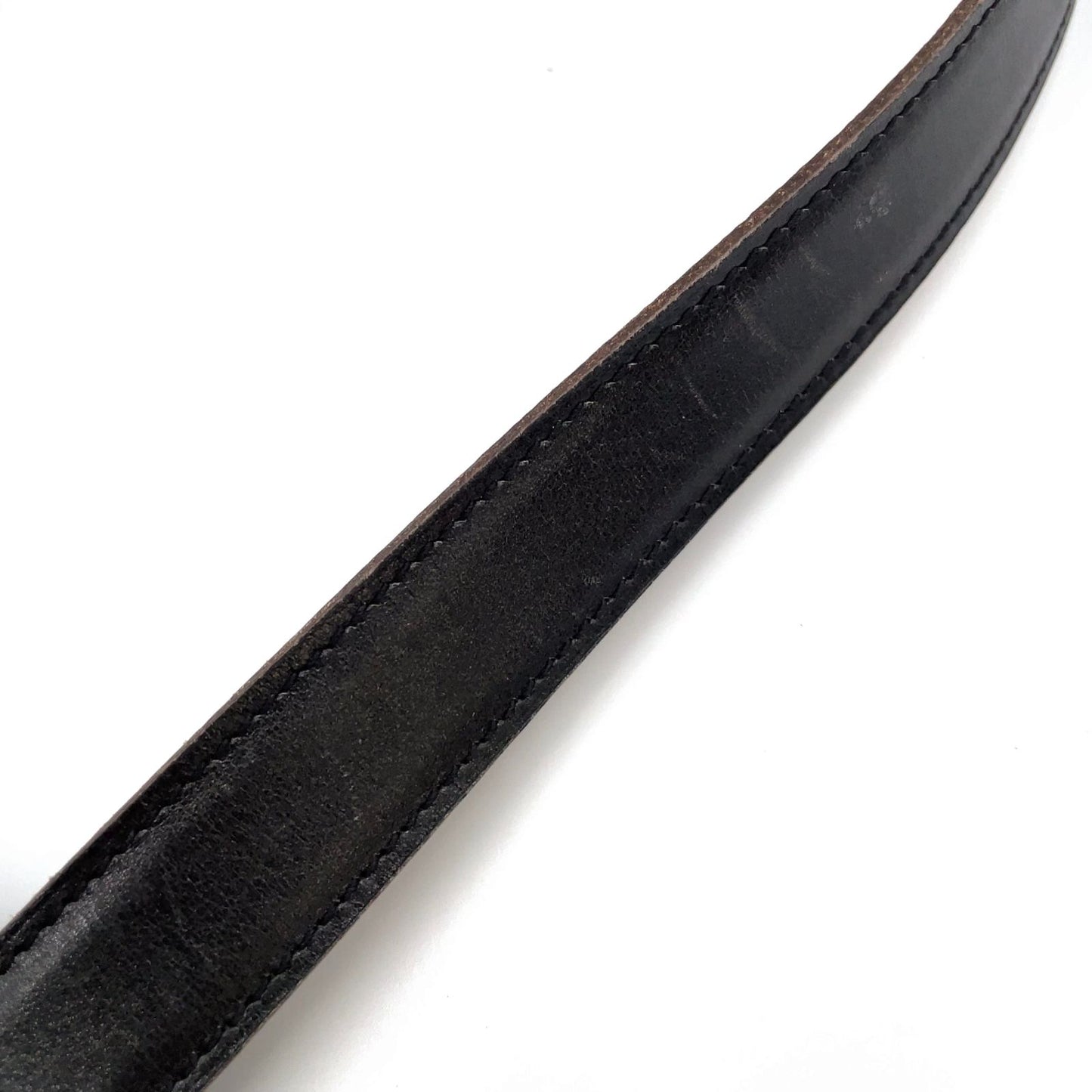 Hermes Constance Buckle Leather Metal Silver Black Belt — view 4