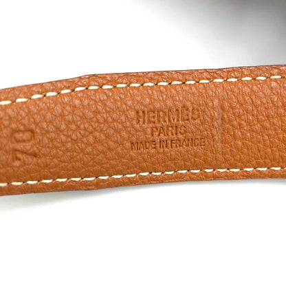Hermes Constance Buckle Leather Metal Silver Black Belt — view 2
