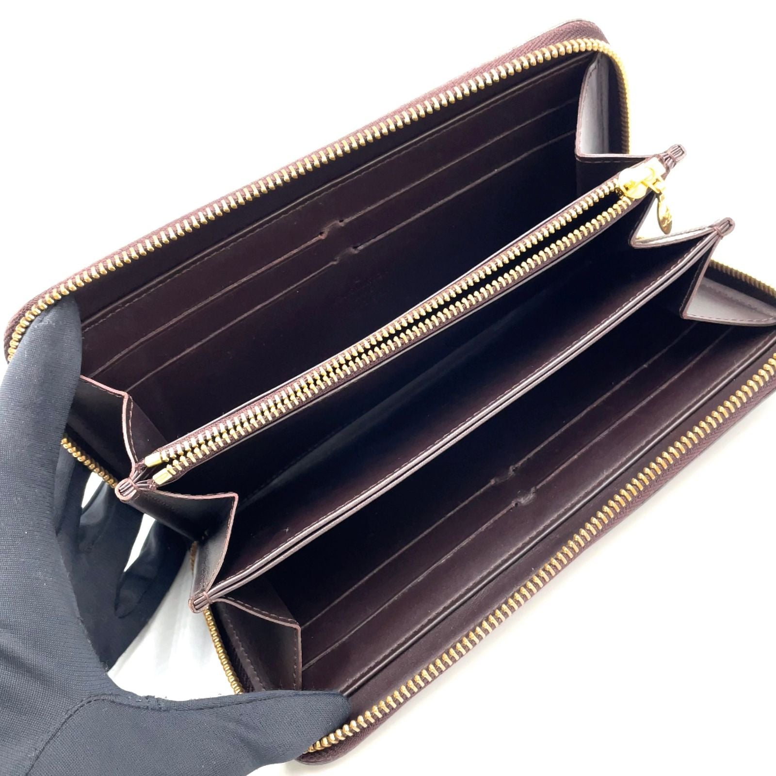 Louis Vuitton Zippy Wallet Monogram Vernis Amarante Leather Enamel Bordeaux — view 3