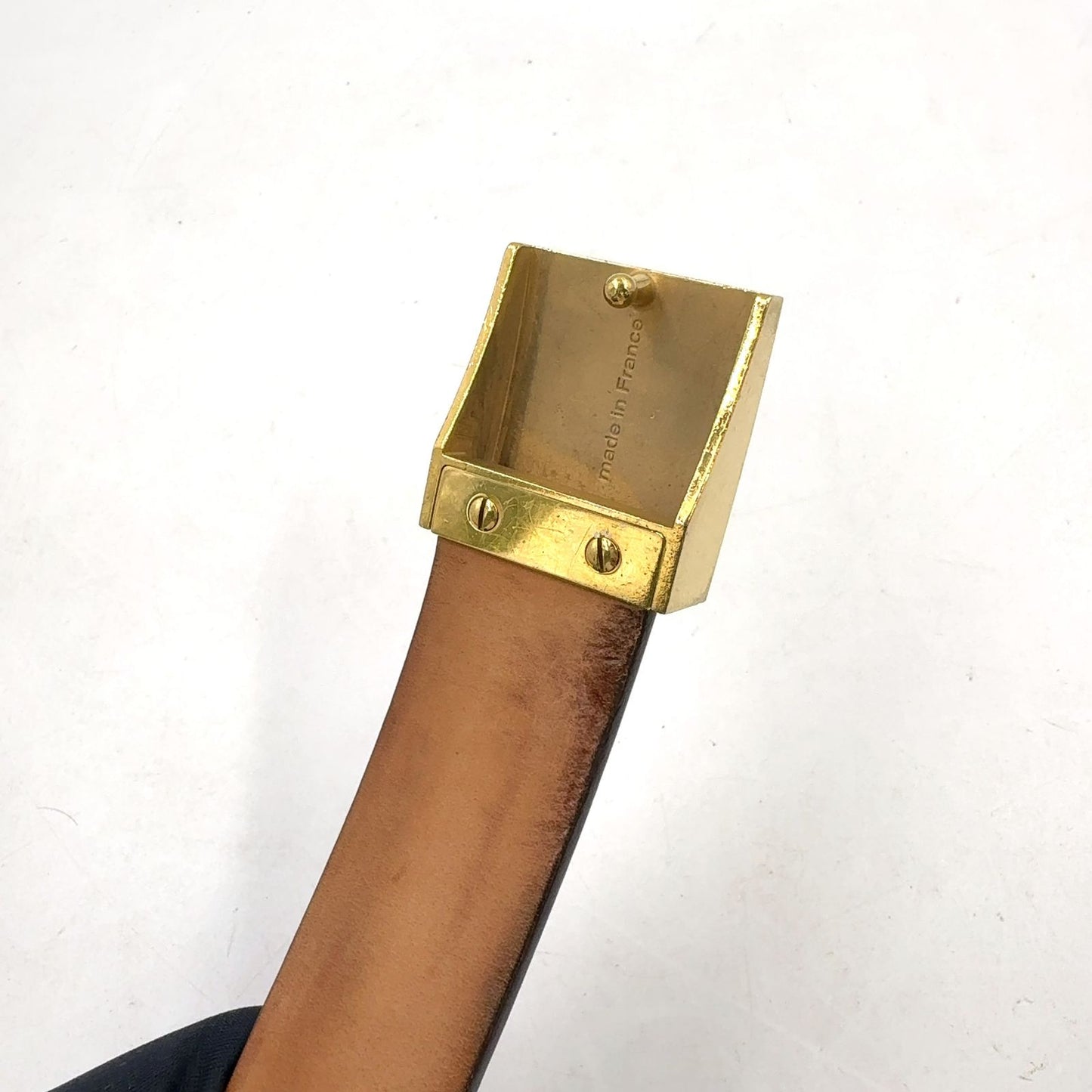 Louis Vuitton Ceinture Leather Brown Belt Gold — view 4