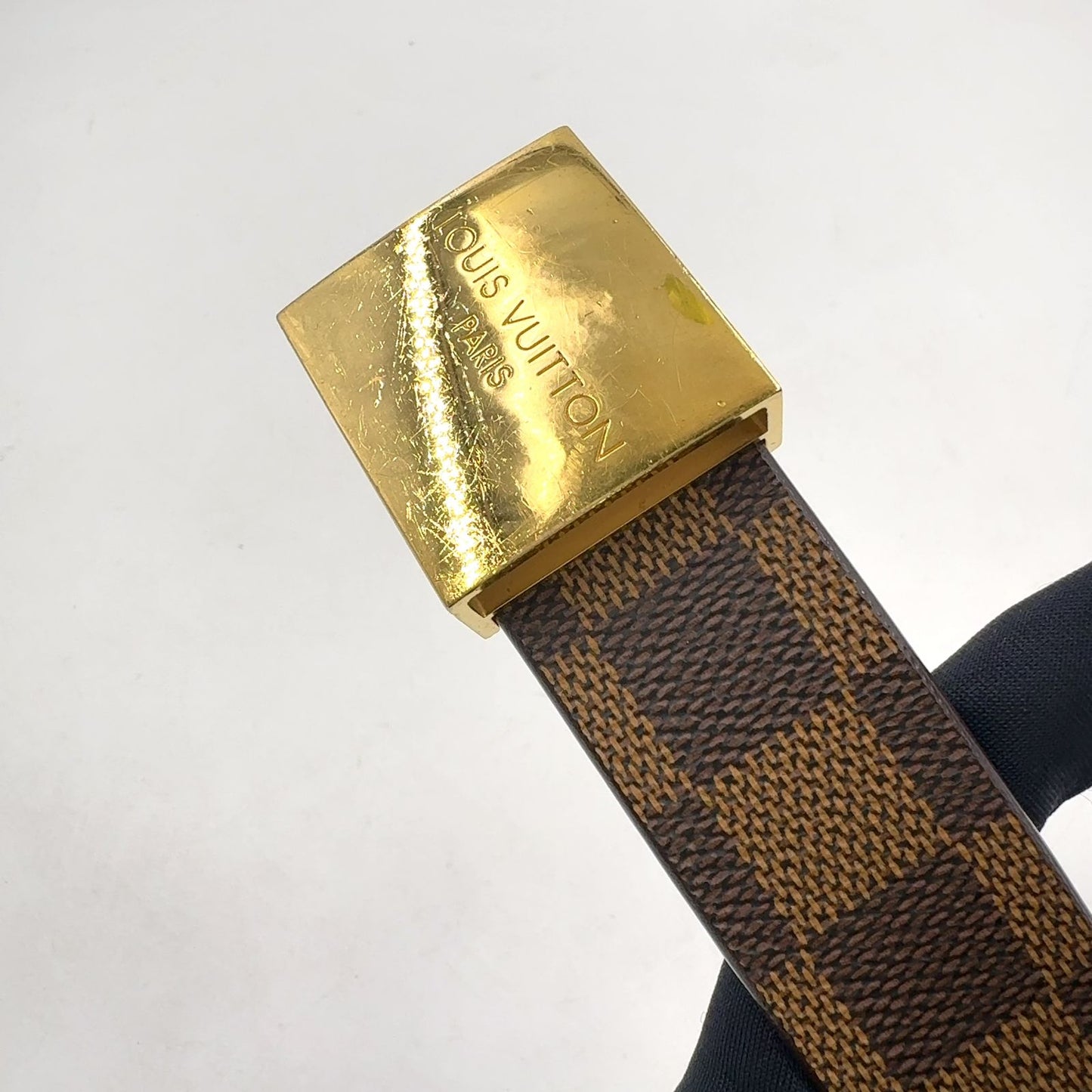 Louis Vuitton Ceinture Leather Brown Belt Gold — view 5