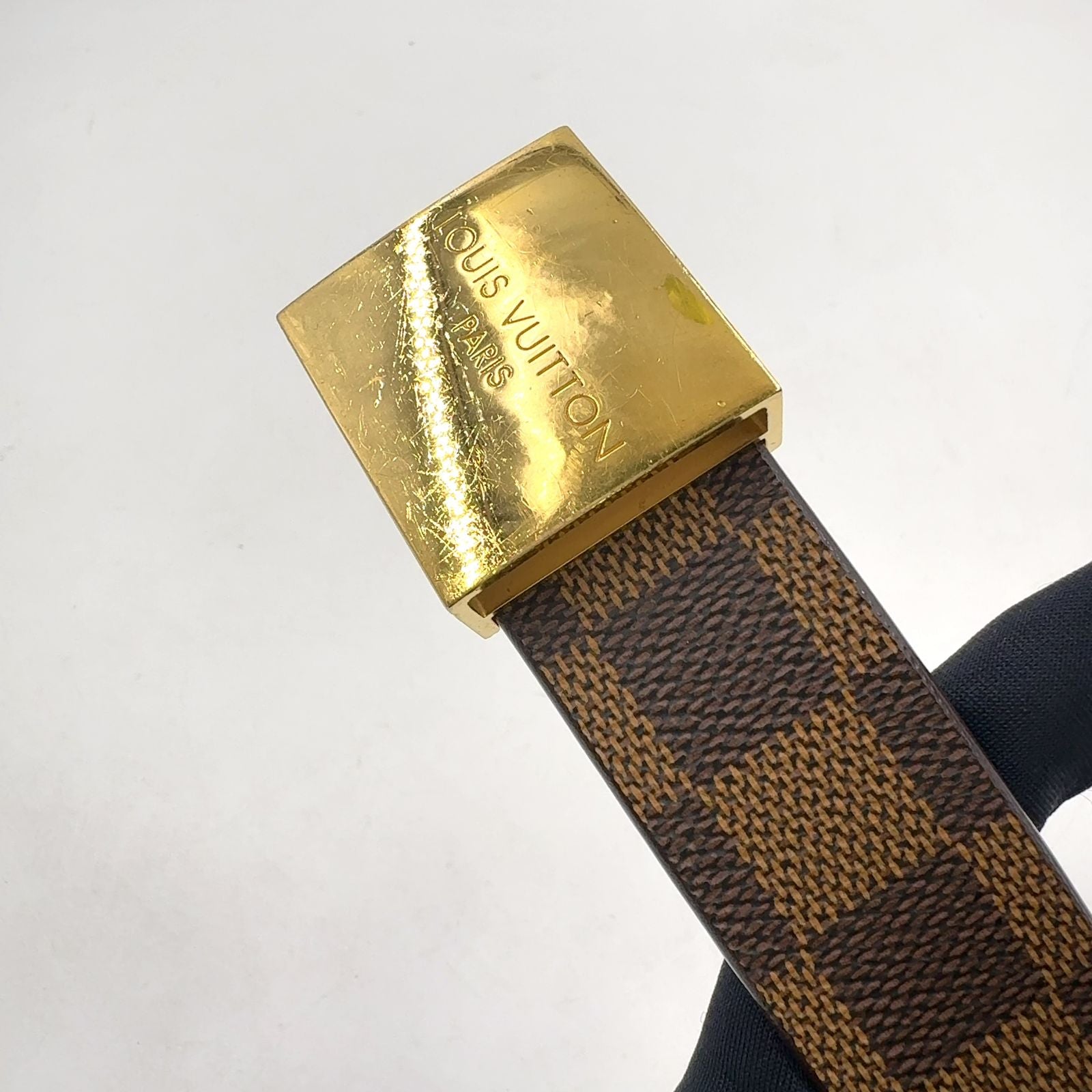 Louis Vuitton Ceinture Leather Brown Belt Gold — view 5