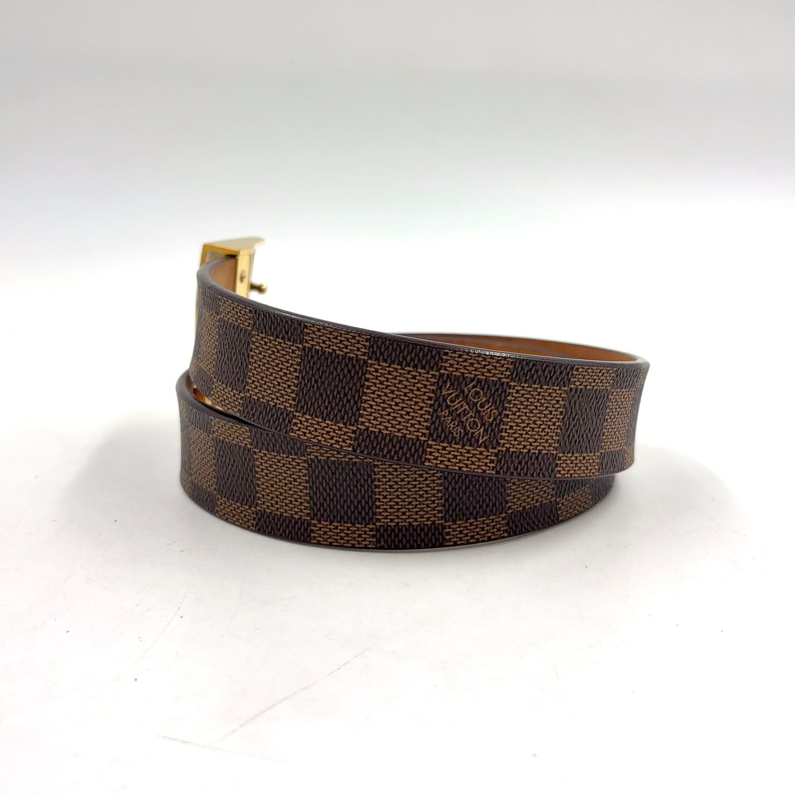 Louis Vuitton Ceinture Leather Brown Belt Gold — view 2