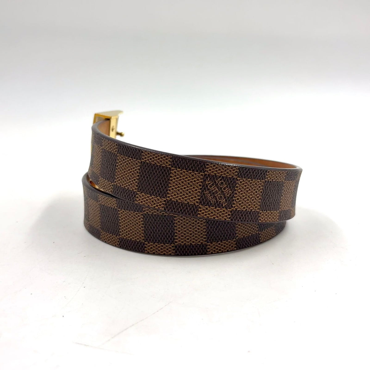 Louis Vuitton Ceinture Leather Brown Belt Gold — view 2