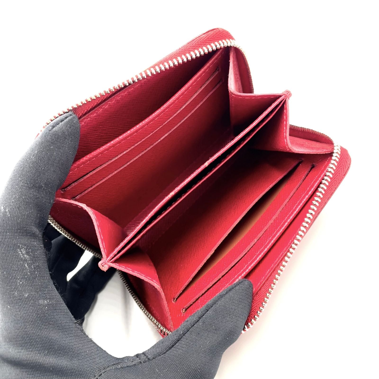 Louis Vuitton Zippycoin Purse Epi Fuchsia Leather Red Coin Case Silver — view 3