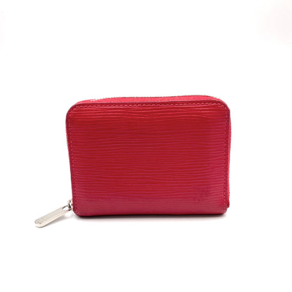 Louis Vuitton Zippycoin Purse Epi Fuchsia Leather Red Coin Case Silver