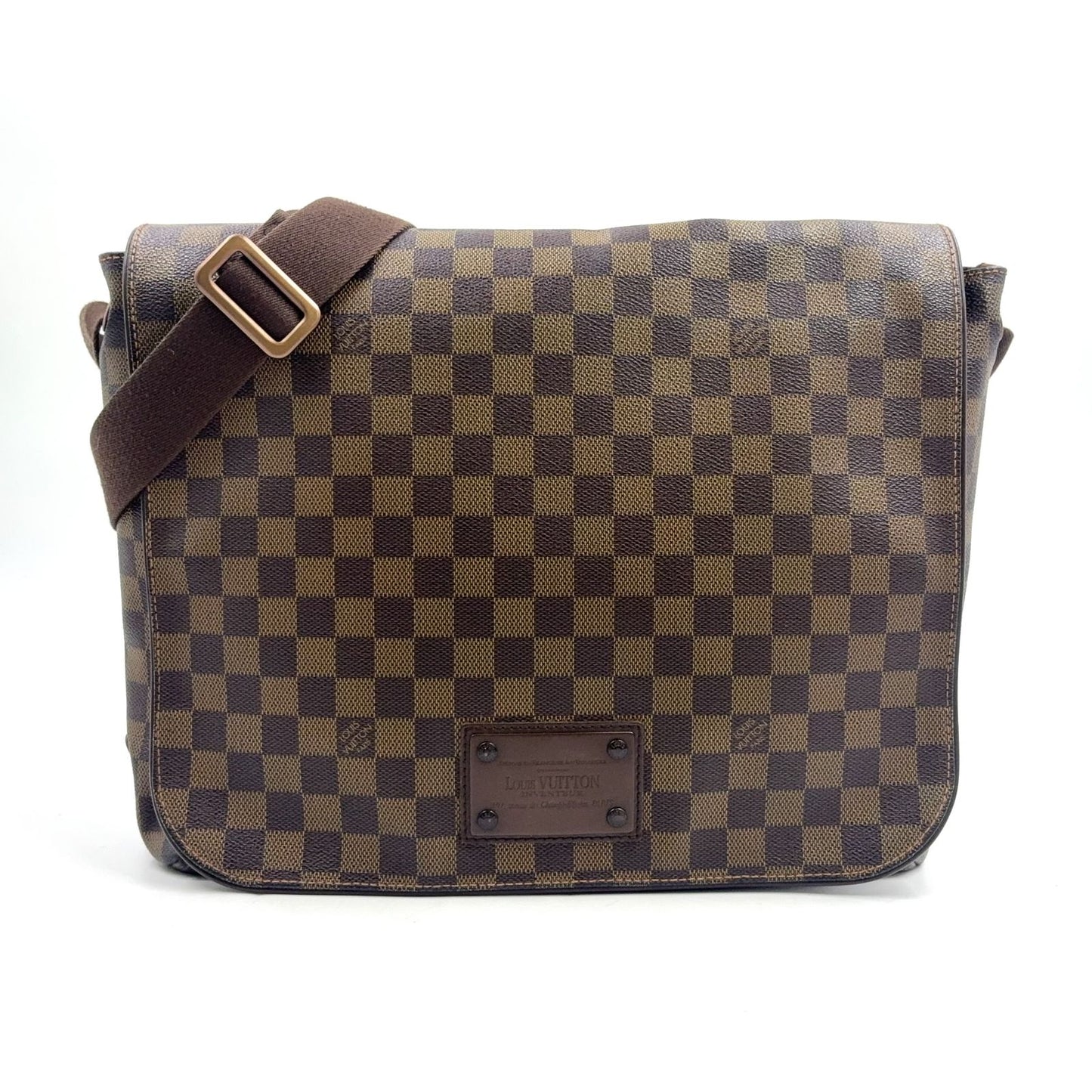 Louis Vuitton Brooklyn MM Damier Ebene Brown Shoulder Bag Gold