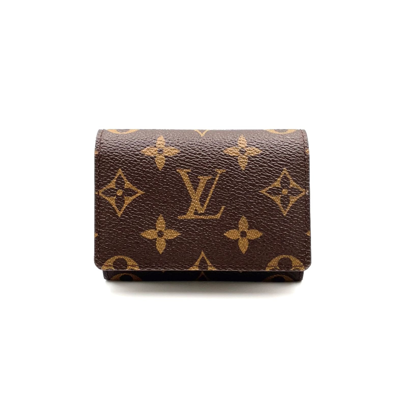 Louis Vuitton Envelope Carte de Visite Monogram Leather Brown Card Case