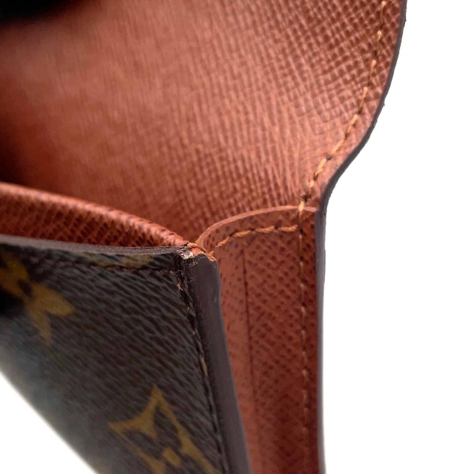 Louis Vuitton Envelope Carte de Visite Monogram Leather Brown Card Case — view 7