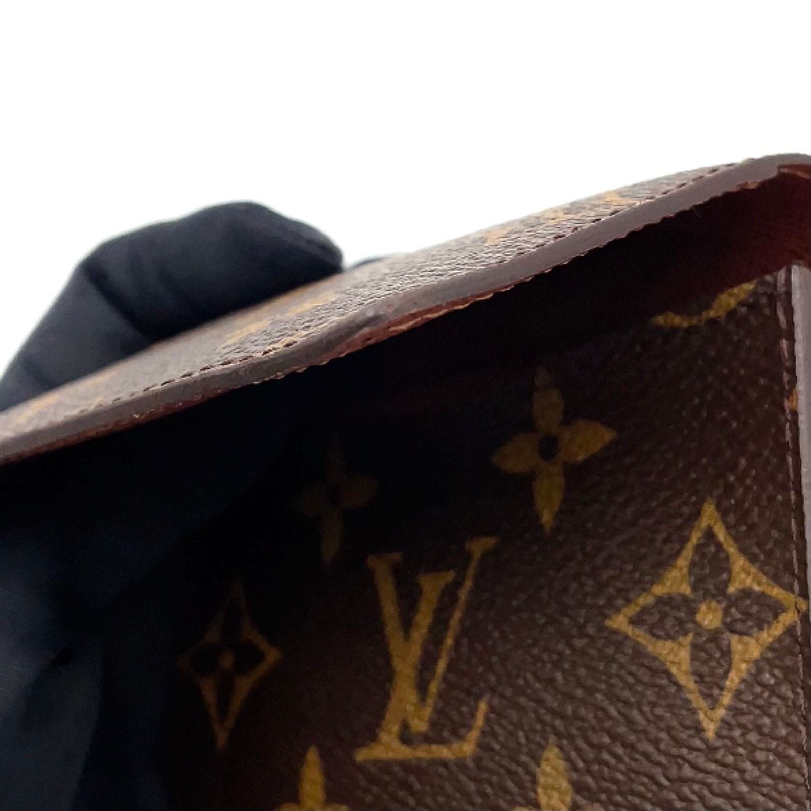 Louis Vuitton Envelope Carte de Visite Monogram Leather Brown Card Case — view 5