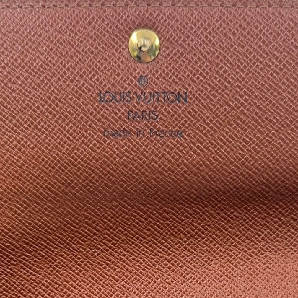 Louis Vuitton Porto International Monogram Leather Brown Tri Foldlong Wallet — view 4