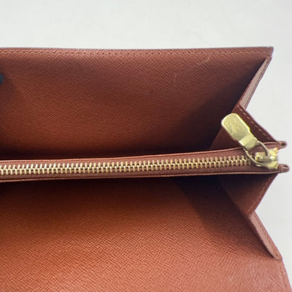 Louis Vuitton Porto International Monogram Leather Brown Tri Foldlong Wallet — view 8
