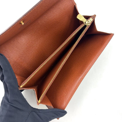Louis Vuitton Porto International Monogram Leather Brown Tri Foldlong Wallet — view 3