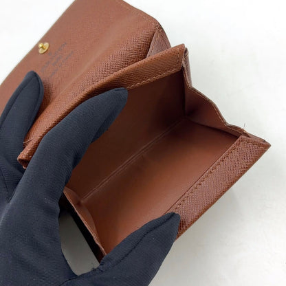 Louis Vuitton Porte-Monnaie Plastic Monogram Leather Brown Coin Case Gold — view 5