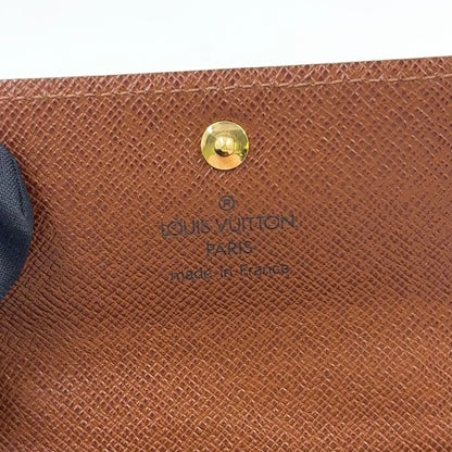 Louis Vuitton Porte-Monnaie Plastic Monogram Leather Brown Coin Case Gold — view 4
