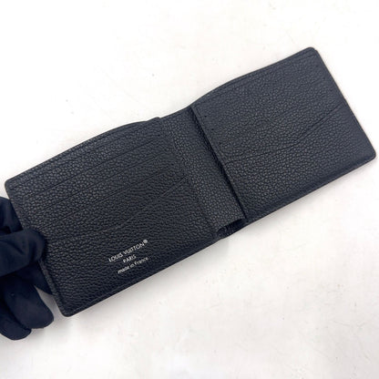 Louis Vuitton Portefeuille Calfskin Correspondence Leather Black Bifold Wallet — view 3