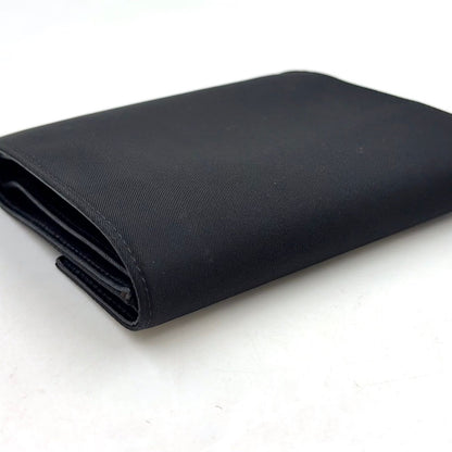 Prada Tessuto Nylon Leather Black Tri Foldwallet Silver Wallet — view 6