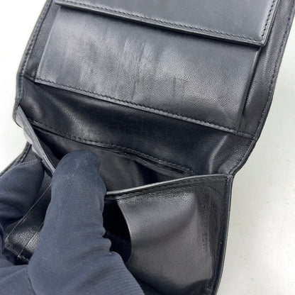 Prada Tessuto Nylon Leather Black Tri Foldwallet Silver Wallet — view 9