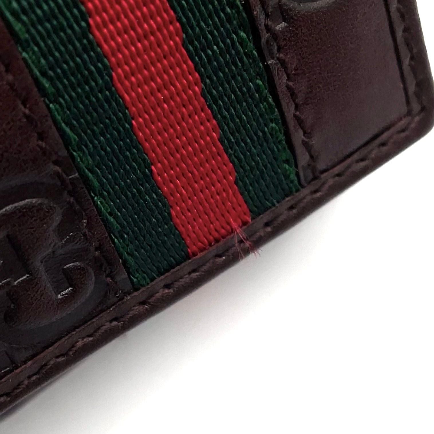 Gucci Sherry Line Leather Green Brown Red Key Case Silver Key Holder — view 8