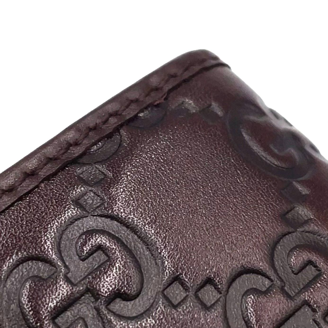 Gucci Sherry Line Leather Green Brown Red Key Case Silver Key Holder — view 7