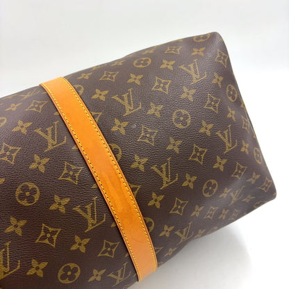 Louis Vuitton Keepall 50 Monogram Leather Brown Light Boston Bag Gold — view 7
