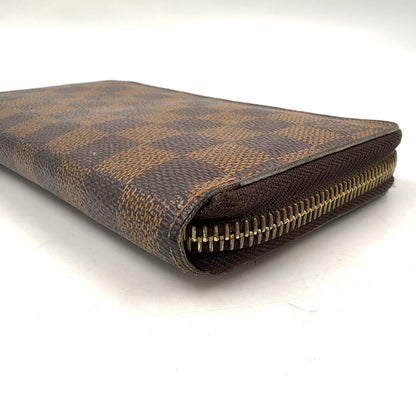 Louis Vuitton Zippy Wallet Damier Ebene Leather Brown Round Gold — view 6