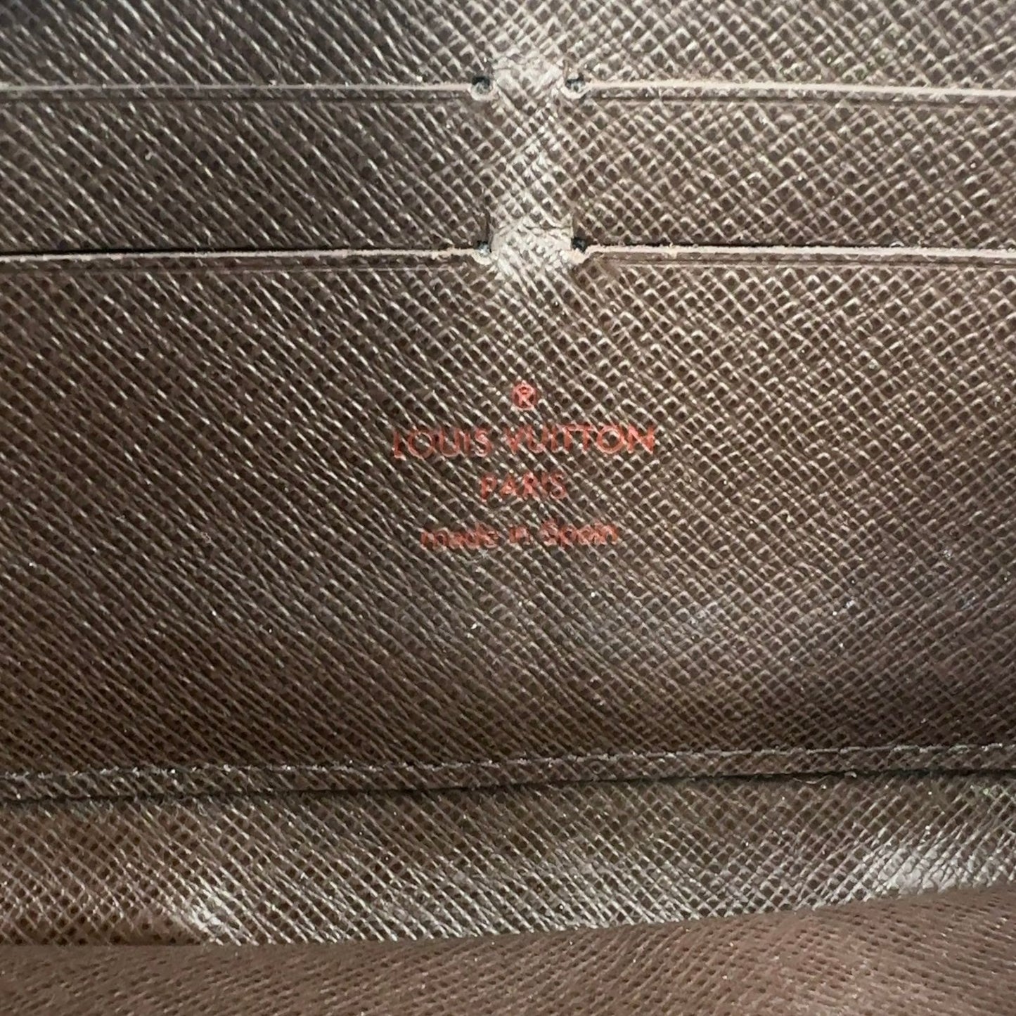 Louis Vuitton Zippy Wallet Damier Ebene Leather Brown Round Gold — view 4